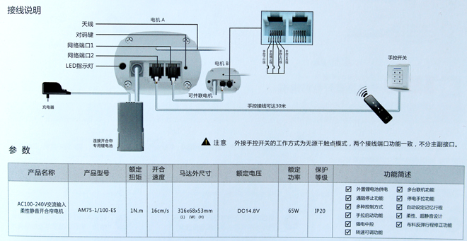 鋰電池外置開合簾電機